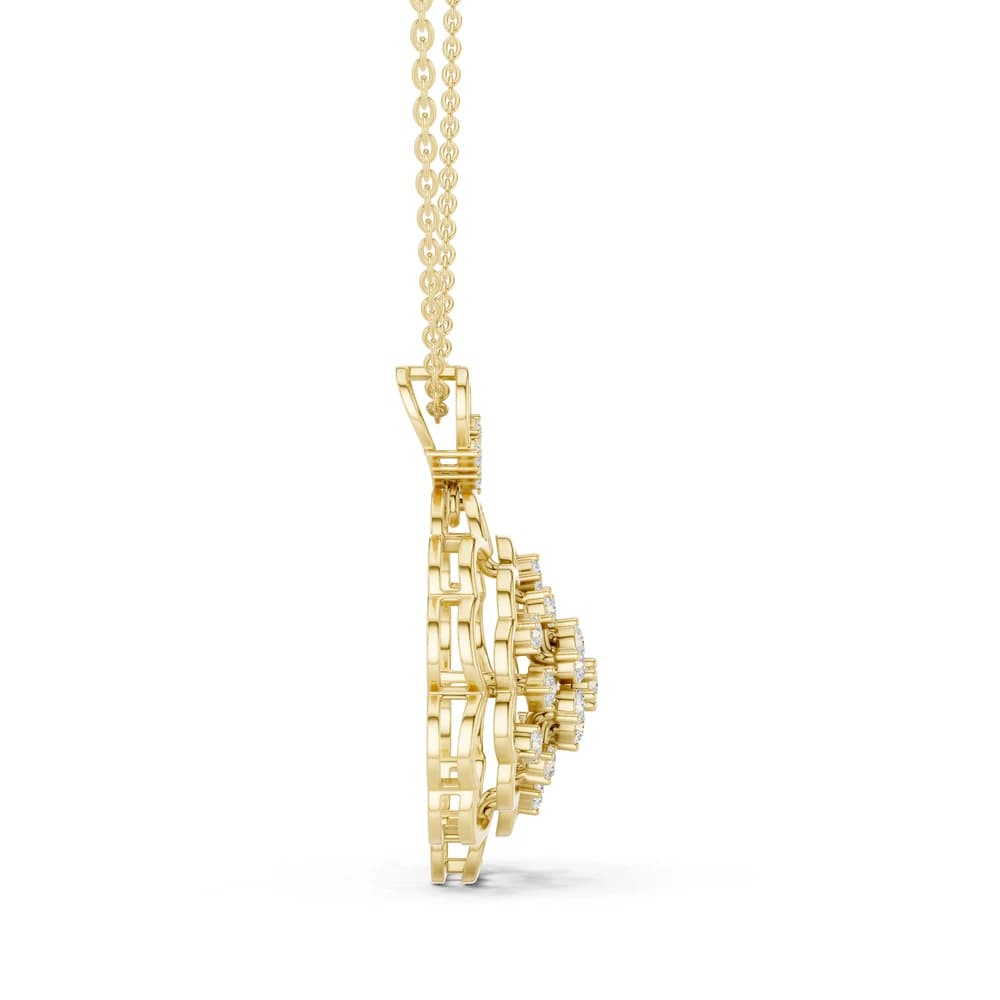 Nova Cluster Lab Grown Diamond Charm Pendant - Image 4 Nova Cluster Lab Grown Diamond Charm Pendant, view 4 of 4