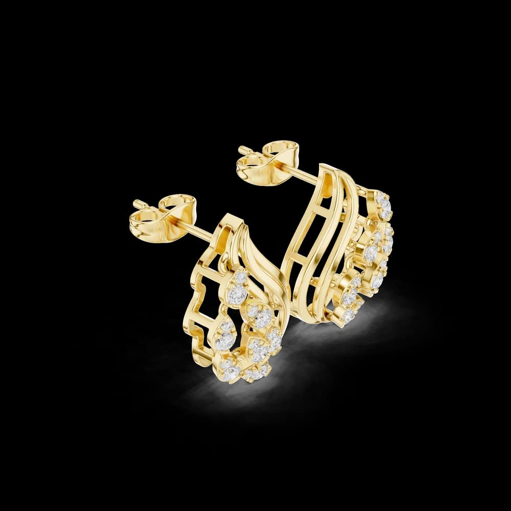 Nova Flare Lab Grown Diamond Earrings Hoops - Image 4 Nova Flare Lab Grown Diamond Earrings Hoops, view 4 of 6