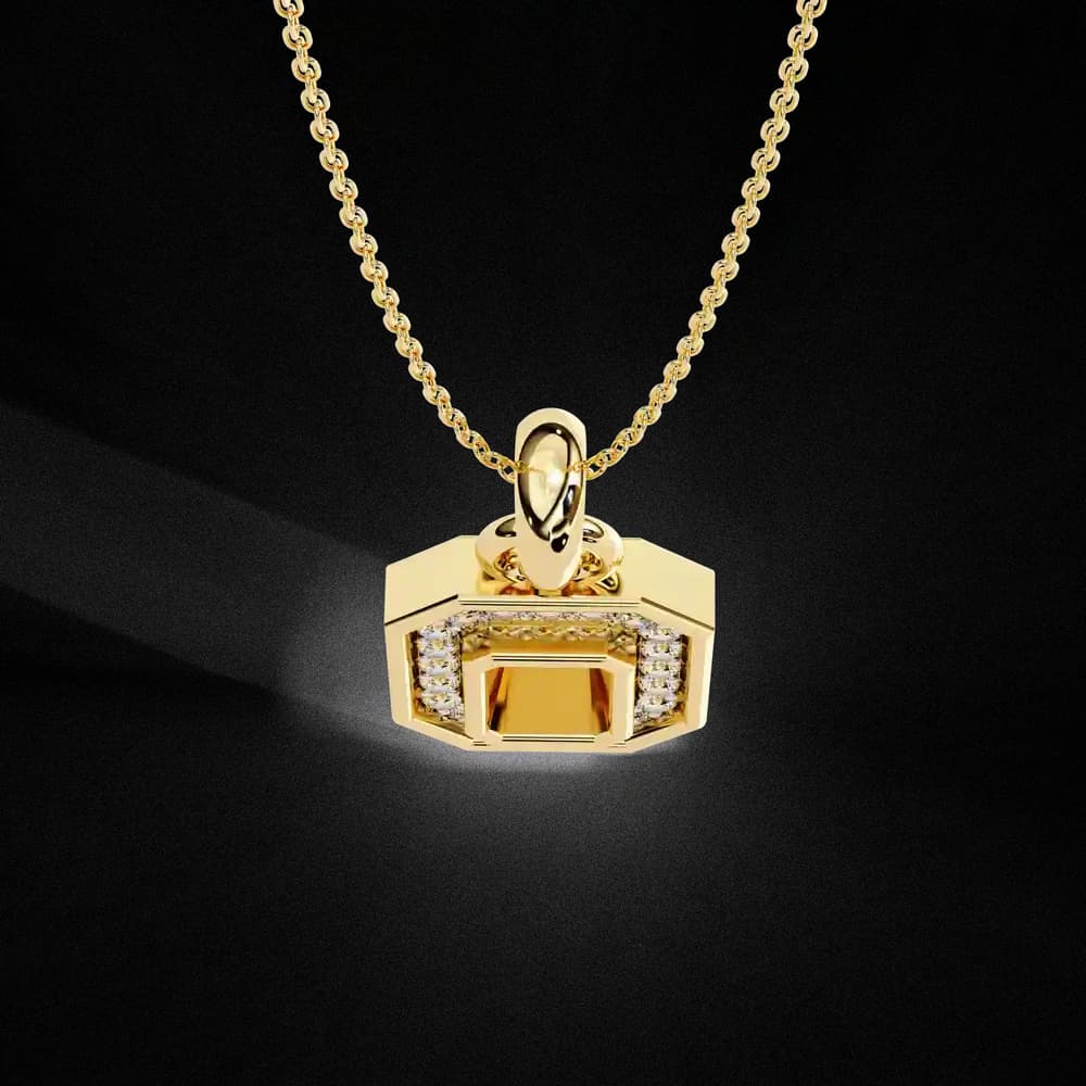 The Octavia Halo Lab Grown Diamond pendant Necklace - Image 5 The Octavia Halo Lab Grown Diamond pendant Necklace, view 5 of 12