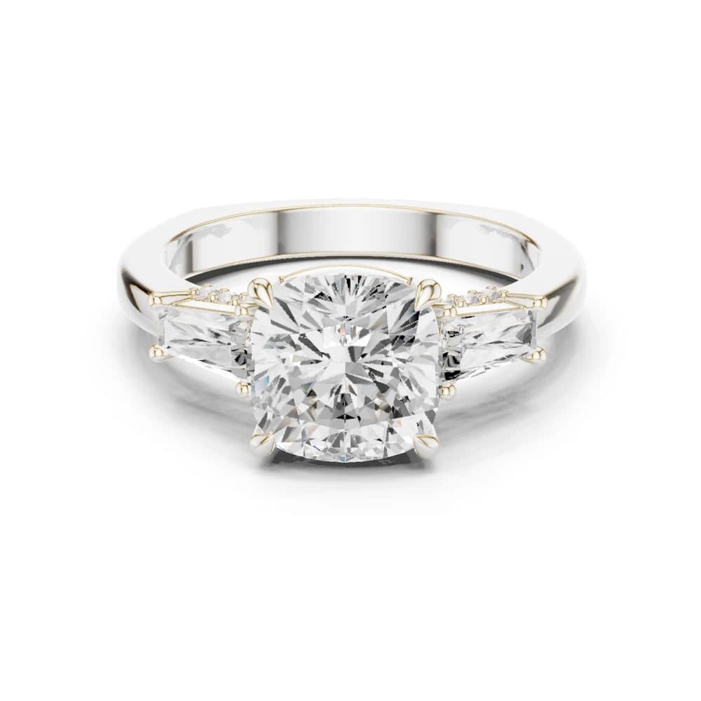 Oak Moss Lab Grown Diamond Cathedral Ring - Image 2 Oak Moss Lab Grown Diamond Cathedral Ring, view 2 of 9