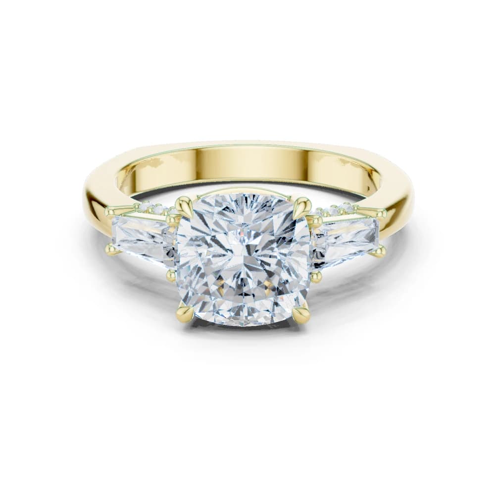 Oak Moss Lab Grown Diamond Cathedral Ring - Image 3 Oak Moss Lab Grown Diamond Cathedral Ring, view 3 of 9