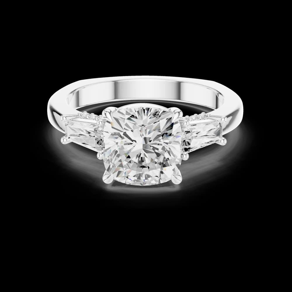 Oak Moss Lab Grown Diamond Cathedral Ring - Image 5 Oak Moss Lab Grown Diamond Cathedral Ring, view 5 of 9