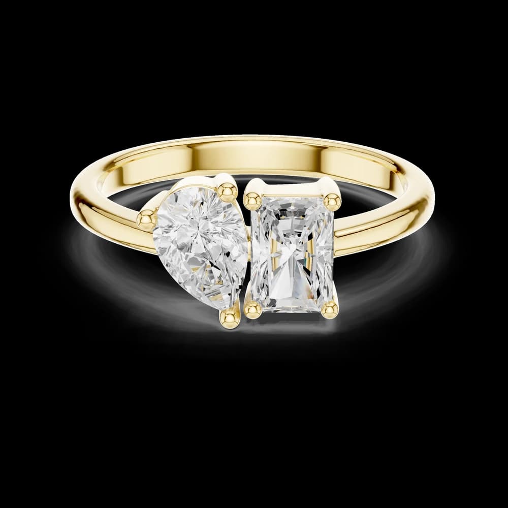 Radiant-Pear Dual Lab Grown Diamond Ring - Image 3 Radiant-Pear Dual Lab Grown Diamond Ring, view 3 of 6