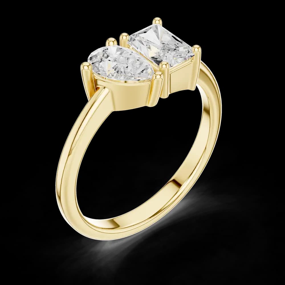 Radiant-Pear Dual Lab Grown Diamond Ring - Image 5 Radiant-Pear Dual Lab Grown Diamond Ring, view 5 of 6