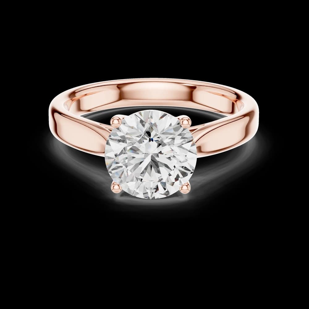 Elegant Round Solitaire Lab Grown Diamond Ring - Image 1 Elegant Round Solitaire Lab Grown Diamond Ring, view 1 of 5