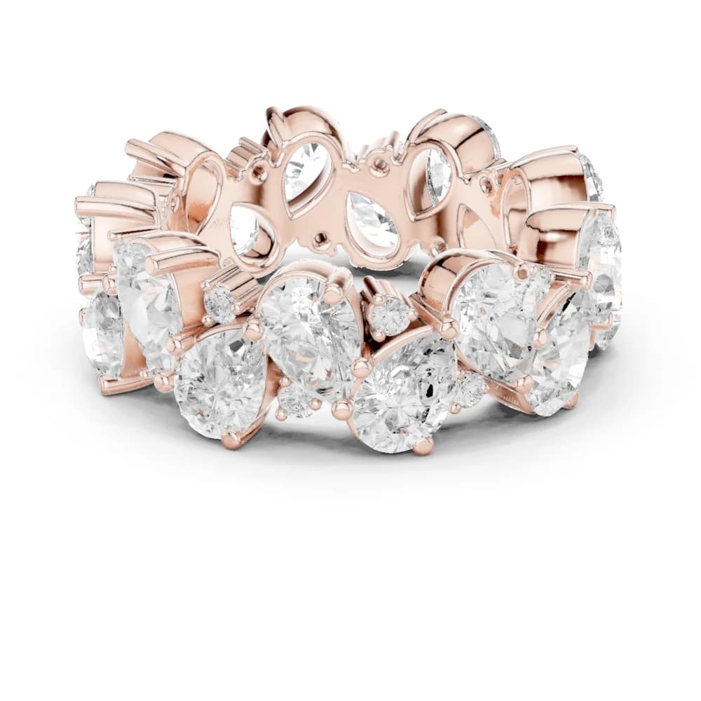 Pear Cut Cluster Diamond Eternity Band - Image 1 Pear Cut Cluster Diamond Eternity Band, view 1 of 9
