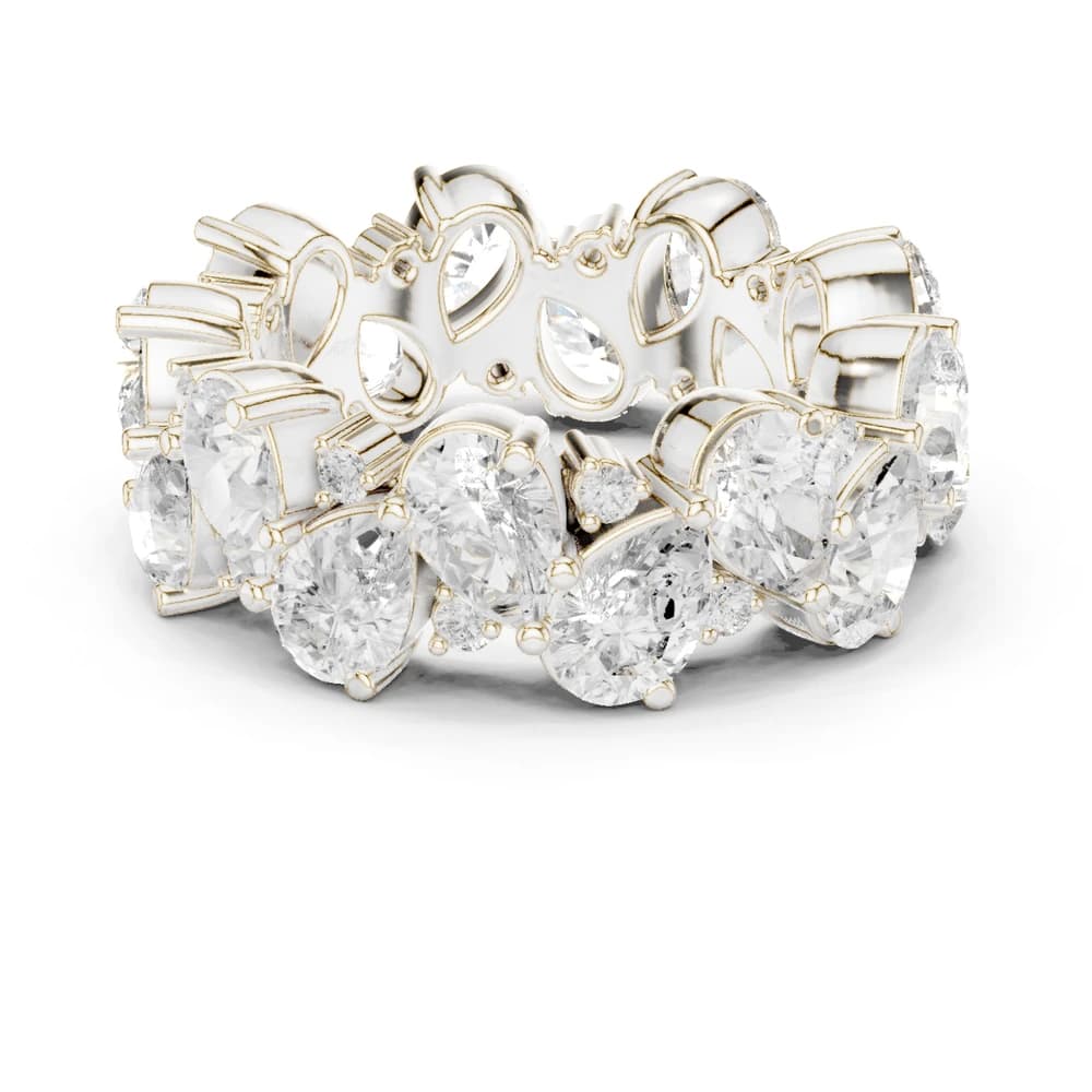 Pear Cut Cluster Diamond Eternity Band - Image 2 Pear Cut Cluster Diamond Eternity Band, view 2 of 9