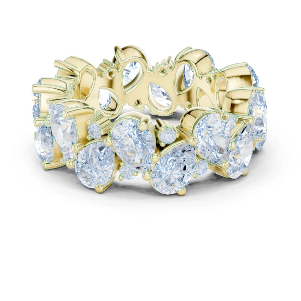 Pear Cut Cluster Diamond Eternity Band - Image 3 Pear Cut Cluster Diamond Eternity Band, view 3 of 9