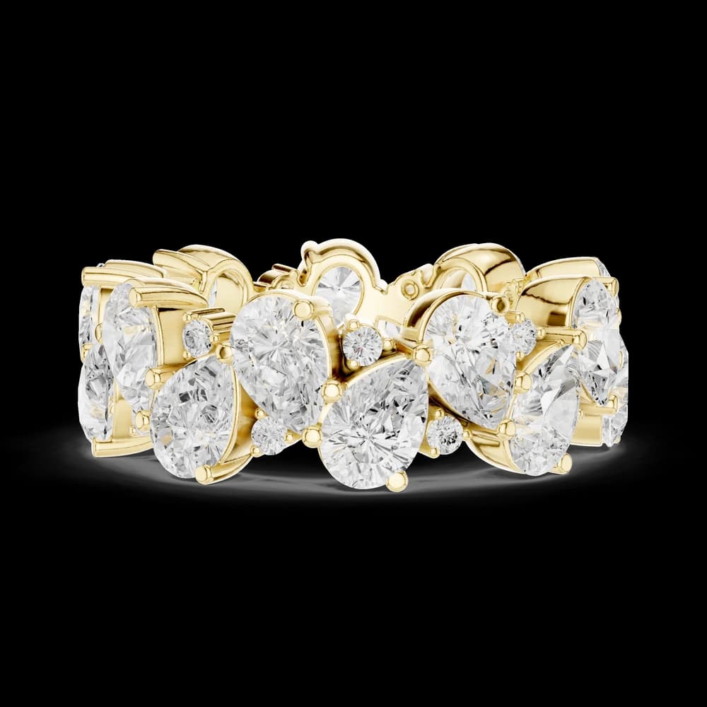 Pear Cut Cluster Diamond Eternity Band - Image 9 Pear Cut Cluster Diamond Eternity Band, view 9 of 9
