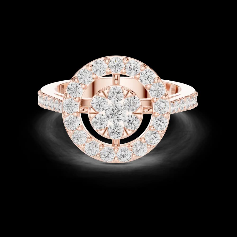 Floating Halo Cluster Lab Grown Diamond Ring - Image 1 Floating Halo Cluster Lab Grown Diamond Ring, view 1 of 6