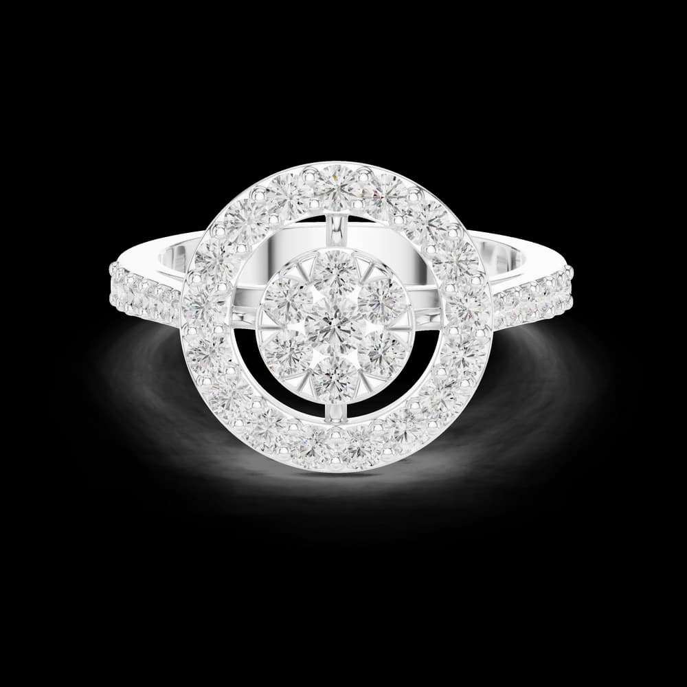 Floating Halo Cluster Lab Grown Diamond Ring - Image 2 Floating Halo Cluster Lab Grown Diamond Ring, view 2 of 6