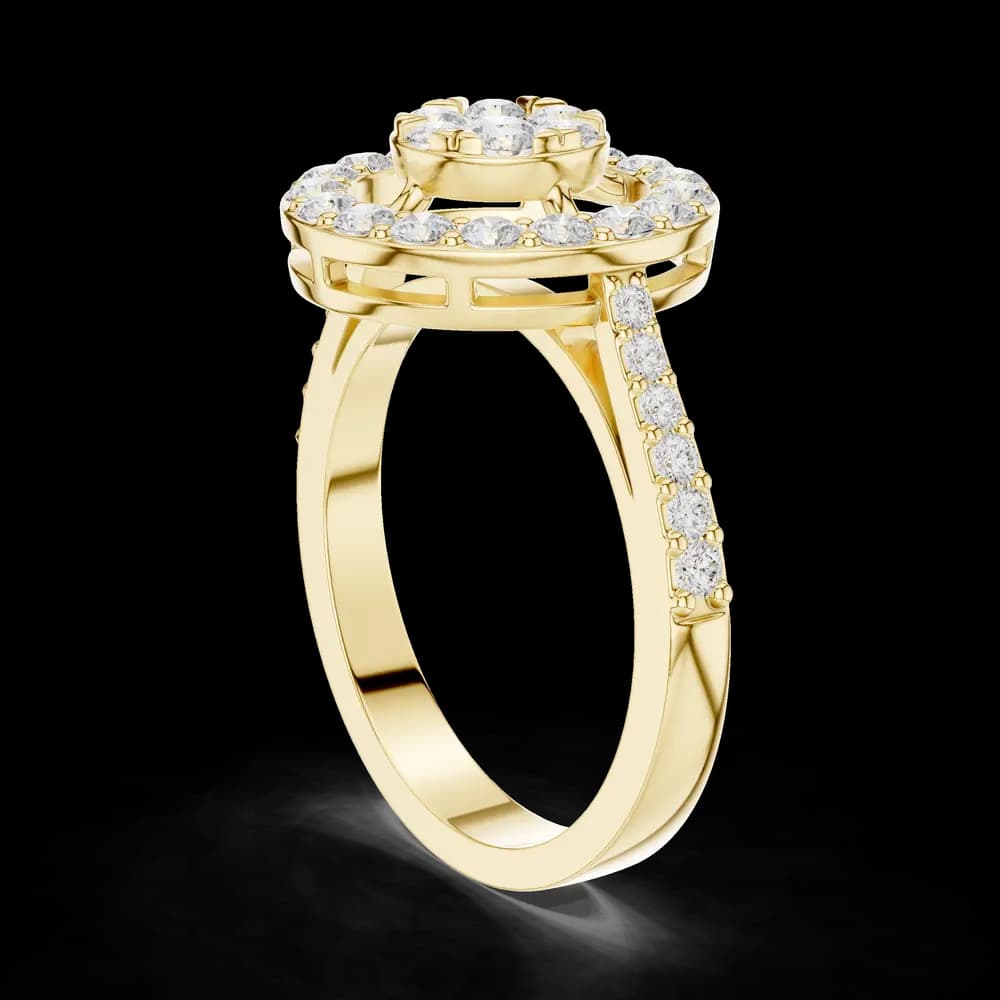 Floating Halo Cluster Lab Grown Diamond Ring - Image 4 Floating Halo Cluster Lab Grown Diamond Ring, view 4 of 6
