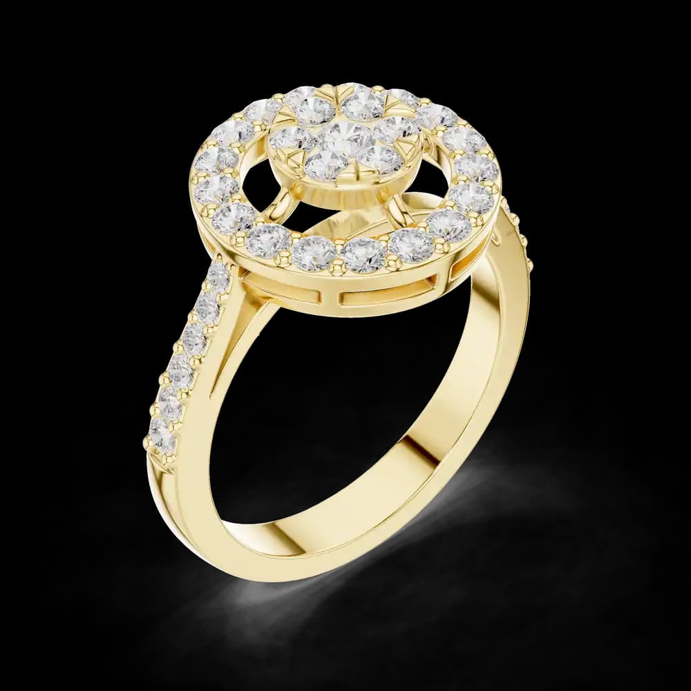 Floating Halo Cluster Lab Grown Diamond Ring - Image 5 Floating Halo Cluster Lab Grown Diamond Ring, view 5 of 6