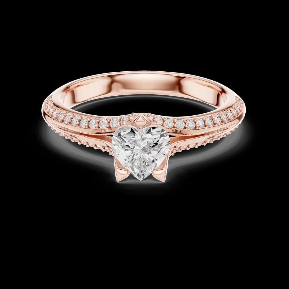 Heart Cut Split Lab Grown Diamond Ring - Image 1 Heart Cut Split Lab Grown Diamond Ring, view 1 of 6