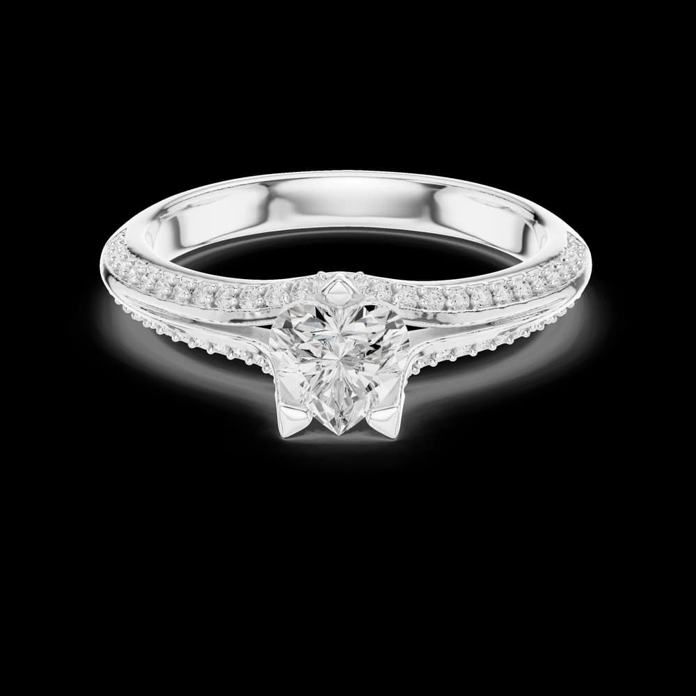 Heart Cut Split Lab Grown Diamond Ring - Image 2 Heart Cut Split Lab Grown Diamond Ring, view 2 of 6