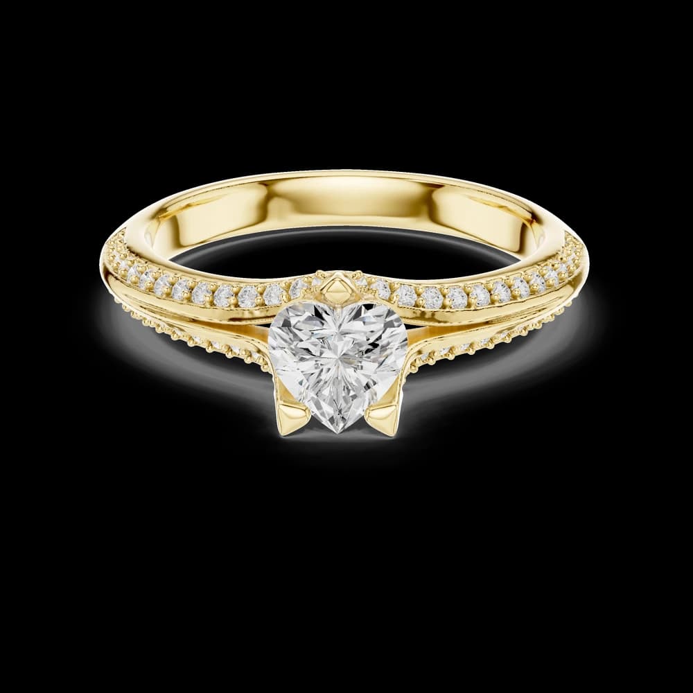 Heart Cut Split Lab Grown Diamond Ring - Image 3 Heart Cut Split Lab Grown Diamond Ring, view 3 of 6