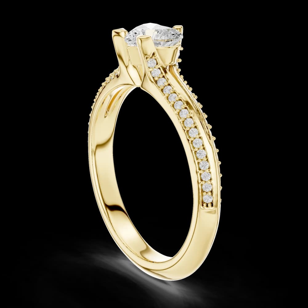 Heart Cut Split Lab Grown Diamond Ring - Image 4 Heart Cut Split Lab Grown Diamond Ring, view 4 of 6