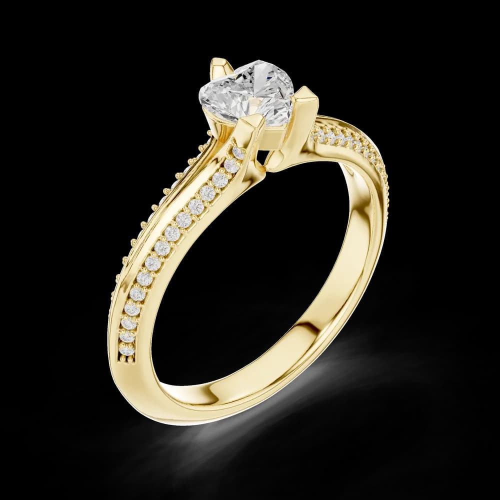 Heart Cut Split Lab Grown Diamond Ring - Image 5 Heart Cut Split Lab Grown Diamond Ring, view 5 of 6