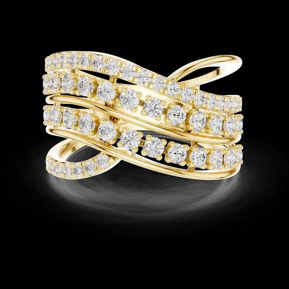 Intertwined Multi Band Lab Grown Diamond Ring - Image 3 Intertwined Multi Band Lab Grown Diamond Ring, view 3 of 6