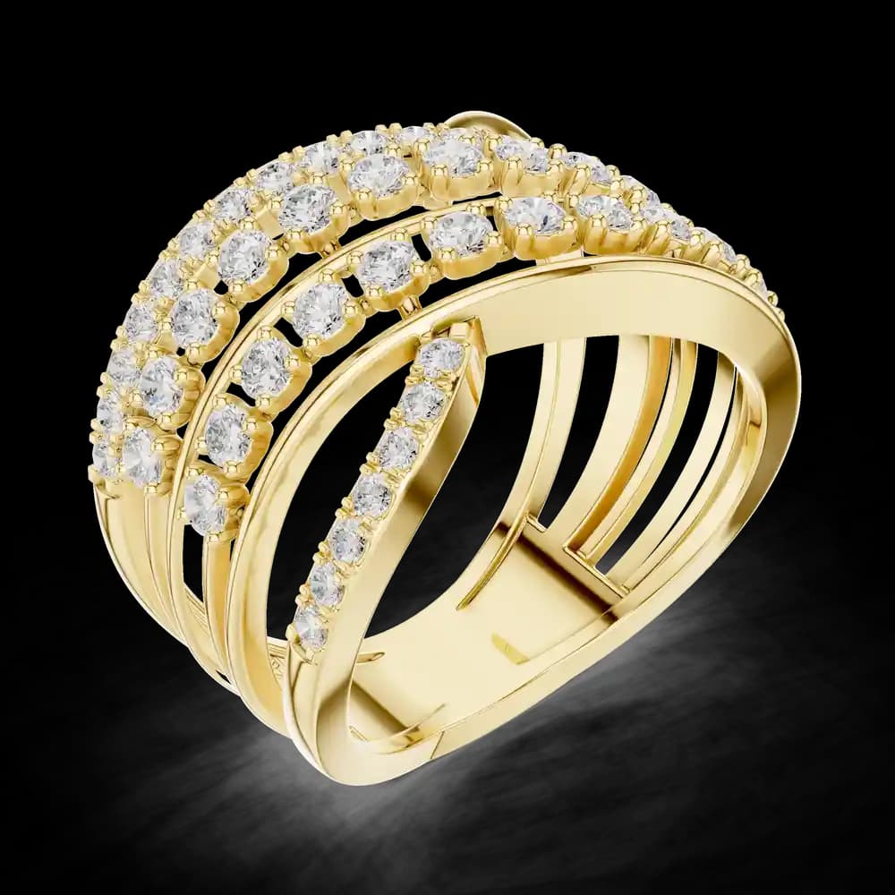 Intertwined Multi Band Lab Grown Diamond Ring - Image 5 Intertwined Multi Band Lab Grown Diamond Ring, view 5 of 6