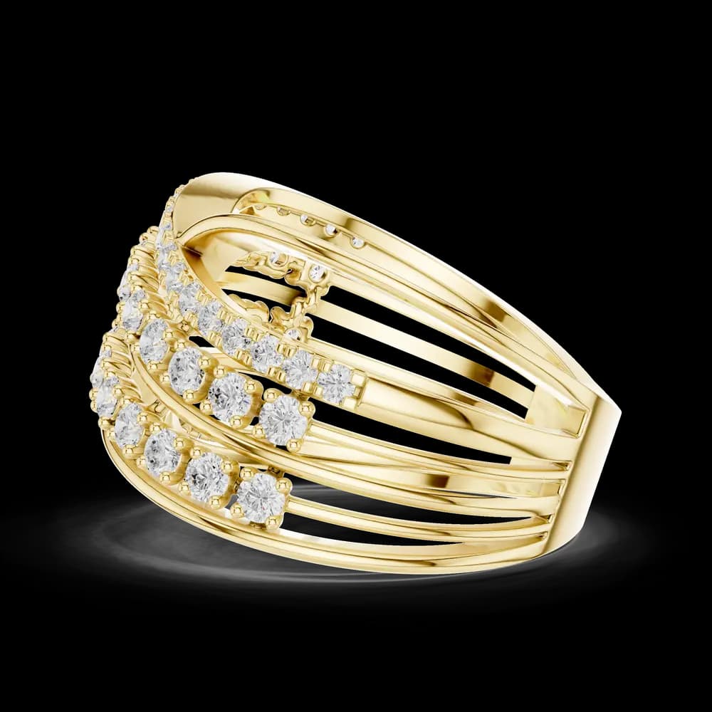 Intertwined Multi Band Lab Grown Diamond Ring - Image 6 Intertwined Multi Band Lab Grown Diamond Ring, view 6 of 6