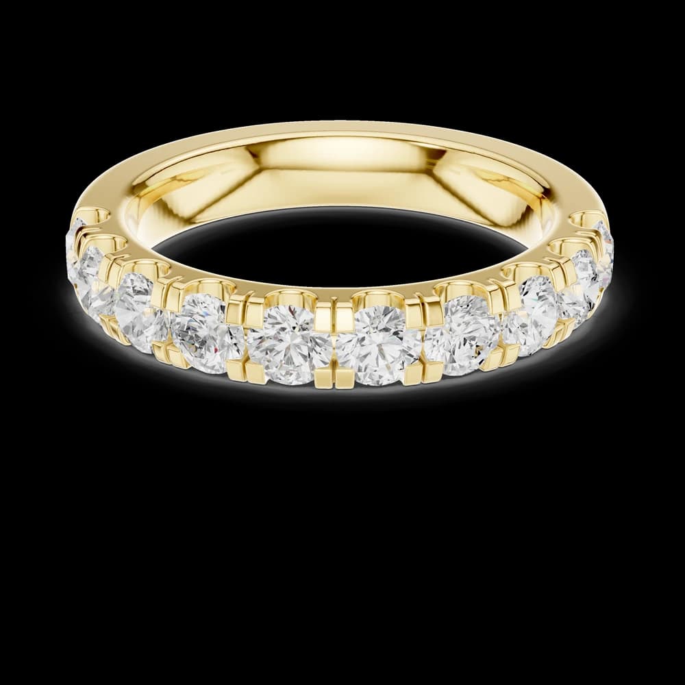 Shared Double Prong Round Half Eternity Band - Image 3 Shared Double Prong Round Half Eternity Band, view 3 of 6