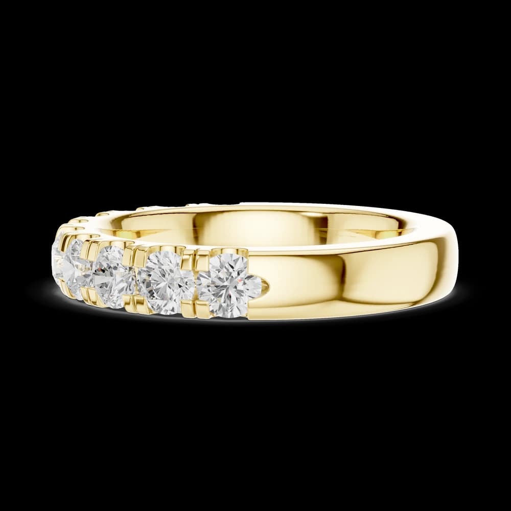 Shared Double Prong Round Half Eternity Band - Image 6 Shared Double Prong Round Half Eternity Band, view 6 of 6
