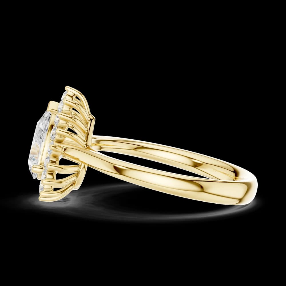 Pear Sunburst Halo Lab Grown Diamond Ring - Image 6 Pear Sunburst Halo Lab Grown Diamond Ring, view 6 of 6