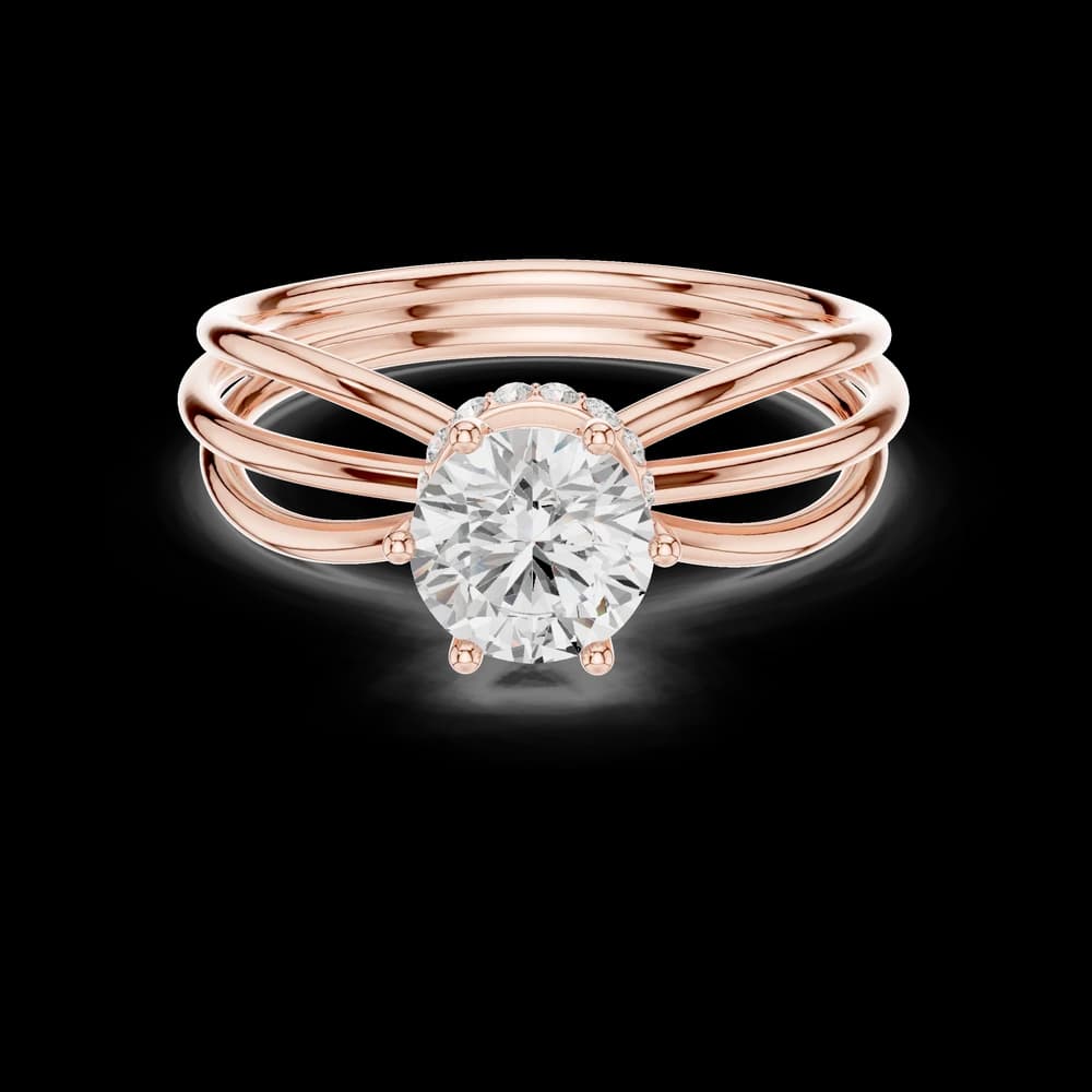 Round Triple Shank Lab Grown Diamond Ring - Image 1 Round Triple Shank Lab Grown Diamond Ring, view 1 of 6