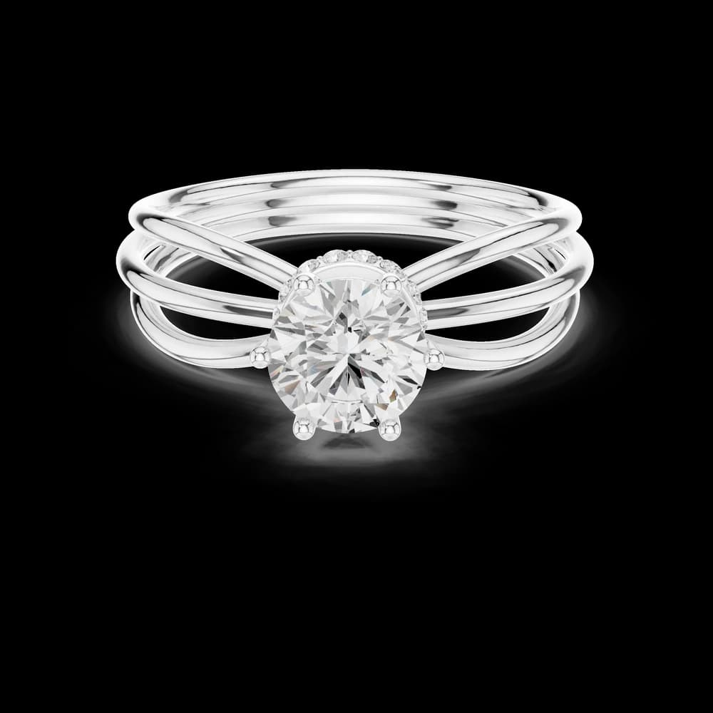 Round Triple Shank Lab Grown Diamond Ring - Image 2 Round Triple Shank Lab Grown Diamond Ring, view 2 of 6