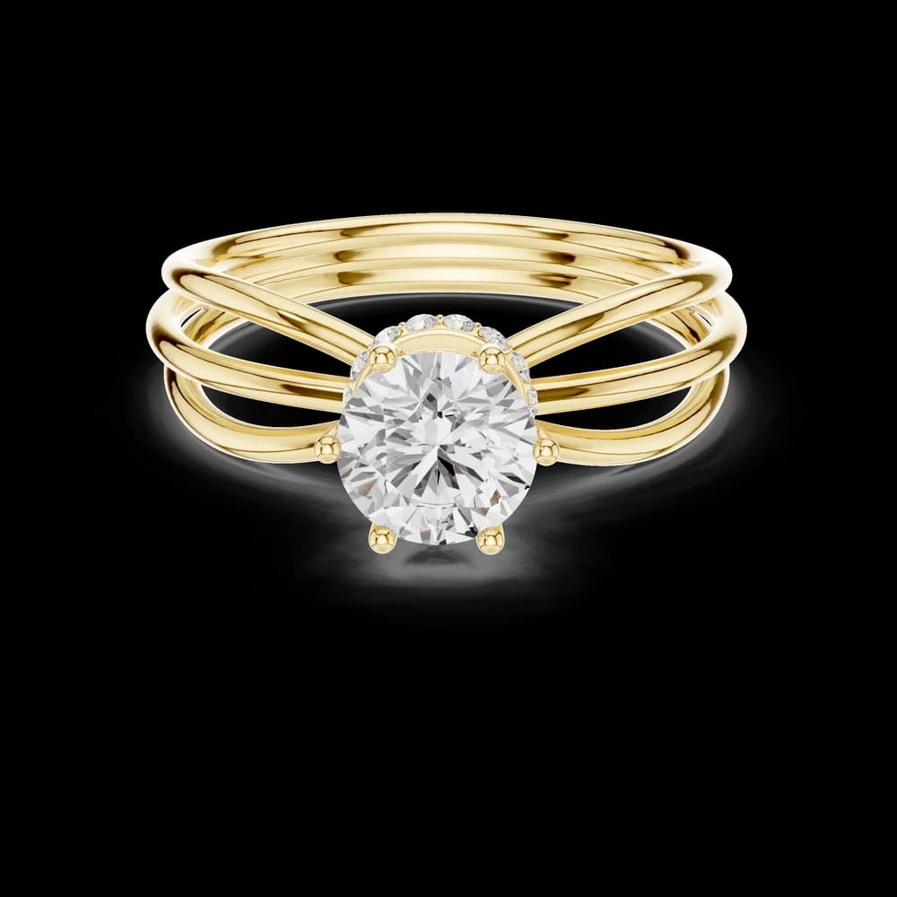 Round Triple Shank Lab Grown Diamond Ring - Image 3 Round Triple Shank Lab Grown Diamond Ring, view 3 of 6