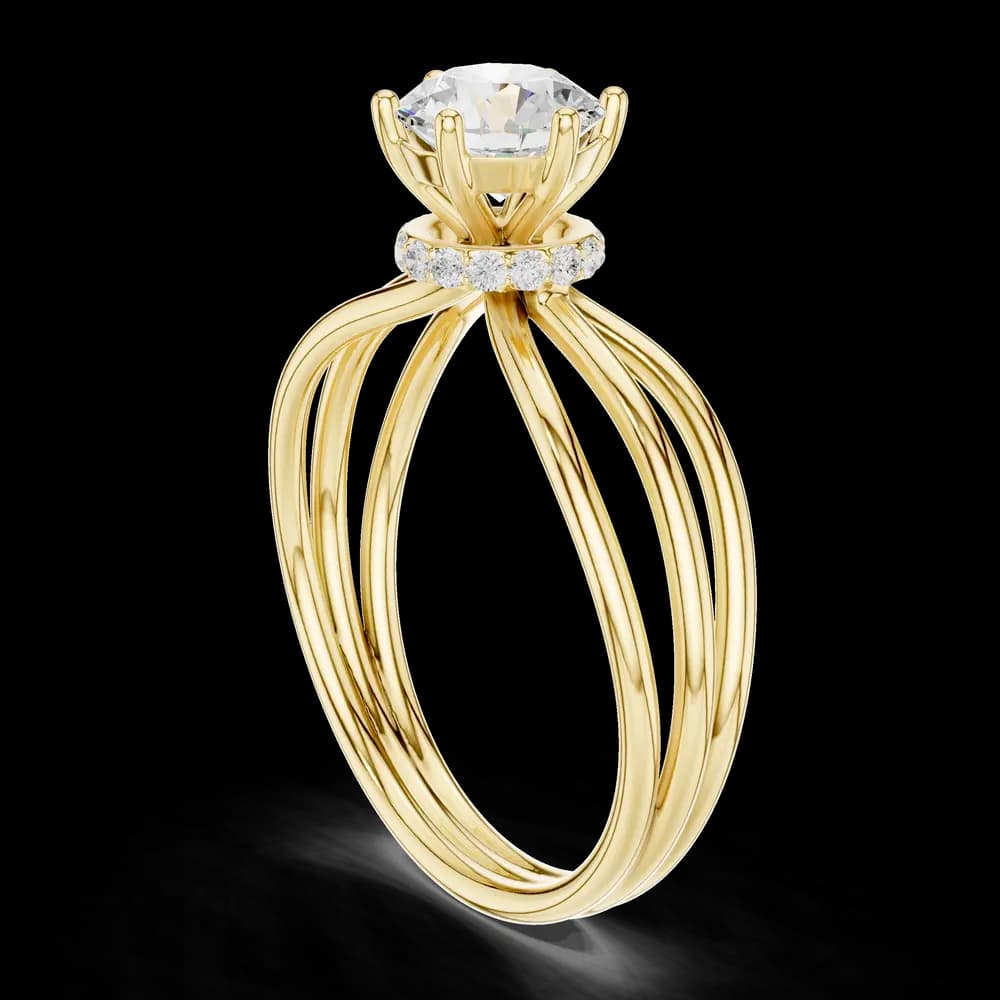 Round Triple Shank Lab Grown Diamond Ring - Image 4 Round Triple Shank Lab Grown Diamond Ring, view 4 of 6