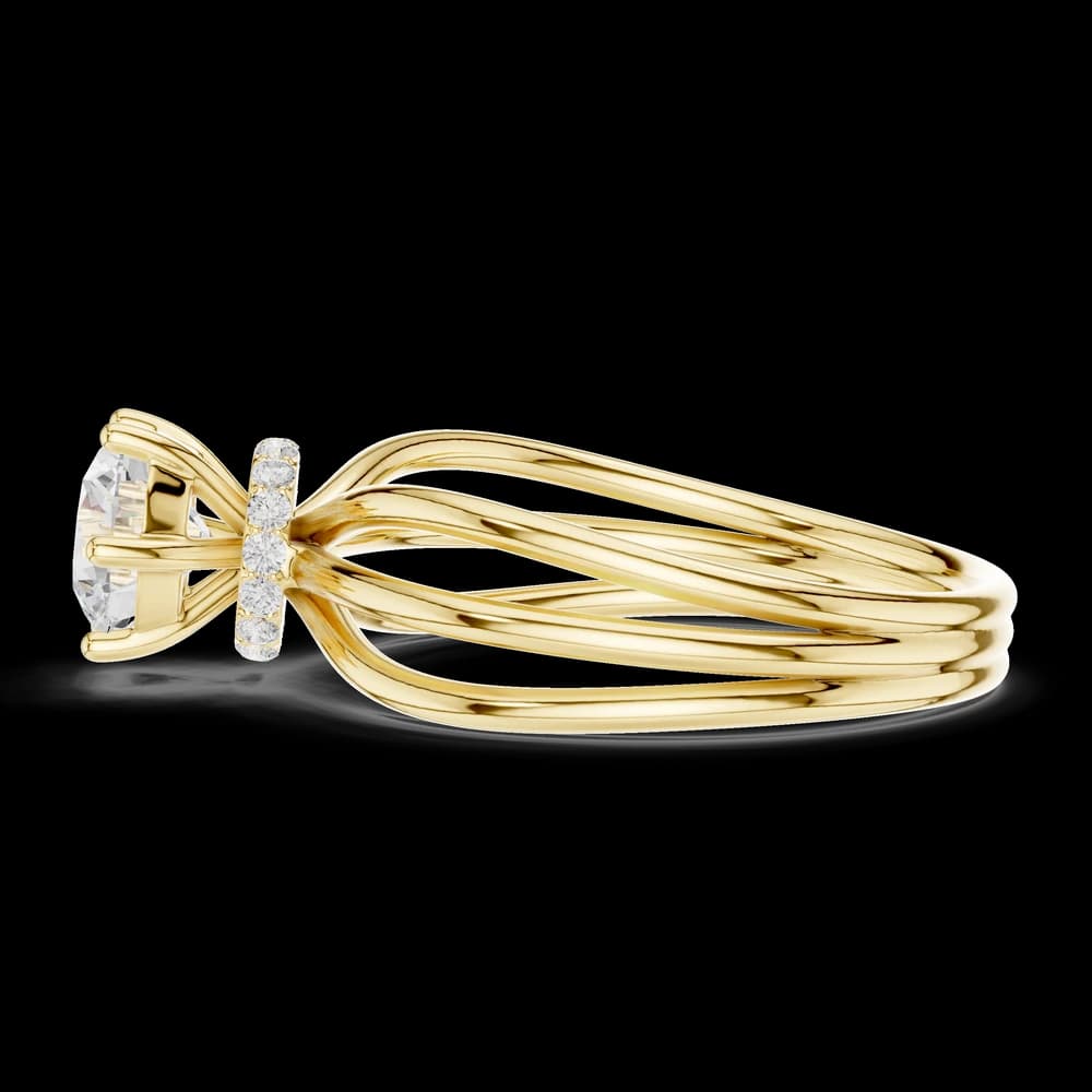 Round Triple Shank Lab Grown Diamond Ring - Image 6 Round Triple Shank Lab Grown Diamond Ring, view 6 of 6