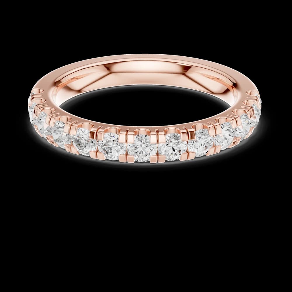 Shared Prong Round Half Eternity Band - Image 1 Shared Prong Round Half Eternity Band, view 1 of 6