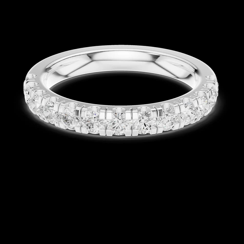Shared Prong Round Half Eternity Band - Image 2 Shared Prong Round Half Eternity Band, view 2 of 6