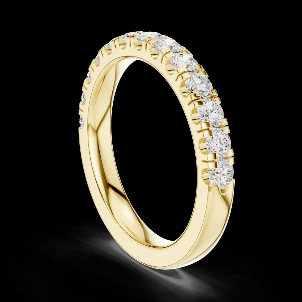 Shared Prong Round Half Eternity Band - Image 4 Shared Prong Round Half Eternity Band, view 4 of 6