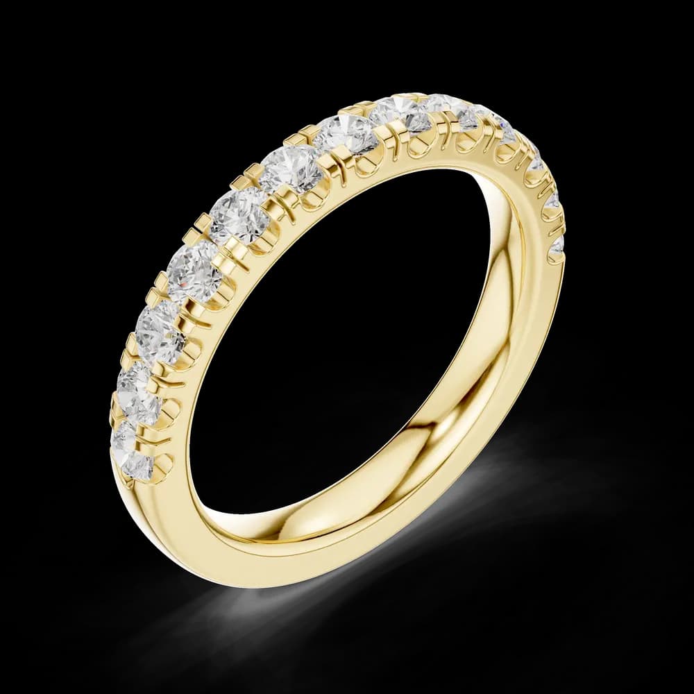 Shared Prong Round Half Eternity Band - Image 5 Shared Prong Round Half Eternity Band, view 5 of 6