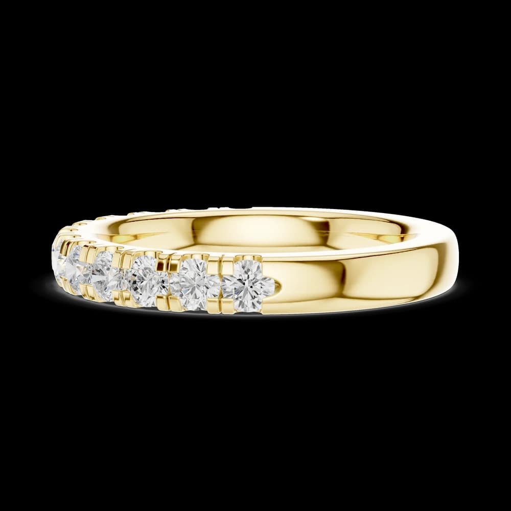 Shared Prong Round Half Eternity Band - Image 6 Shared Prong Round Half Eternity Band, view 6 of 6