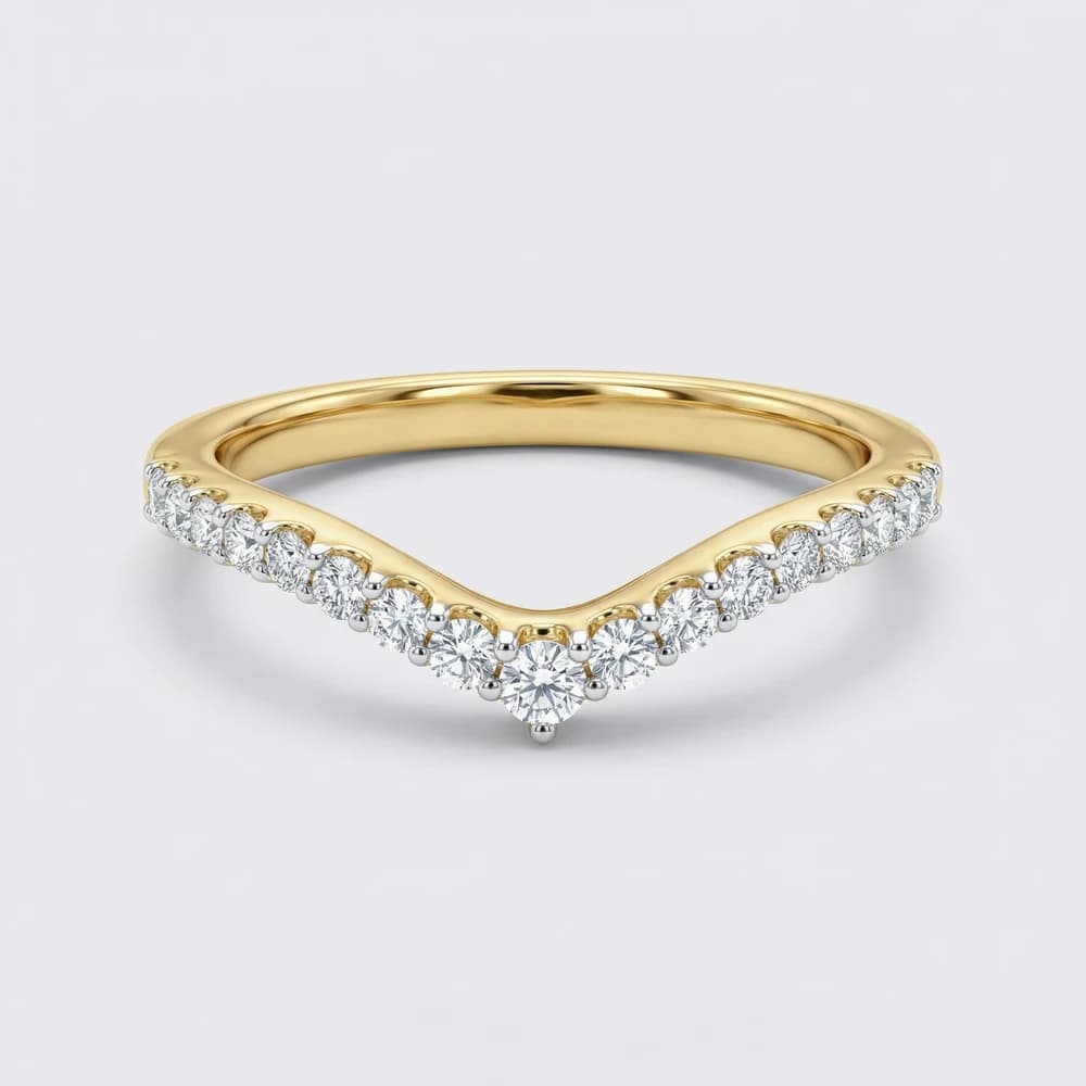 V-Shaped Pave Lab Grown Diamond Ring - Image 1 V-Shaped Pave Lab Grown Diamond Ring, view 1 of 1