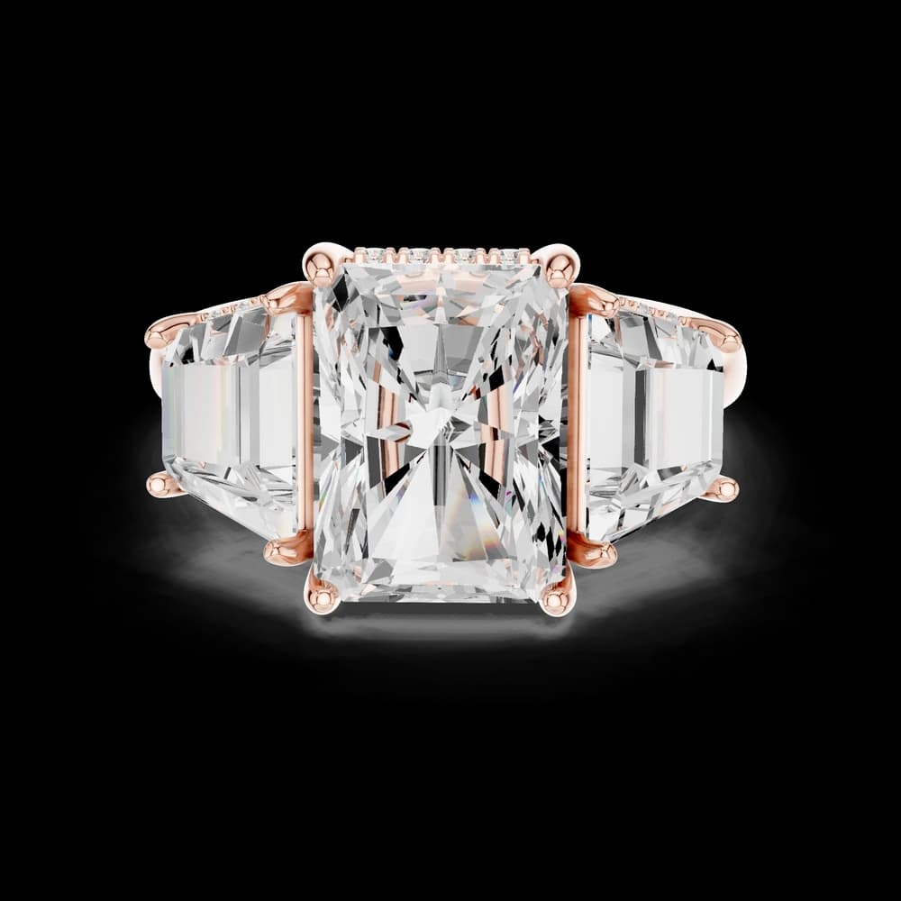 Radiant Cut Trapezoid Diamond Ring - Image 2 Radiant Cut Trapezoid Diamond Ring, view 2 of 6