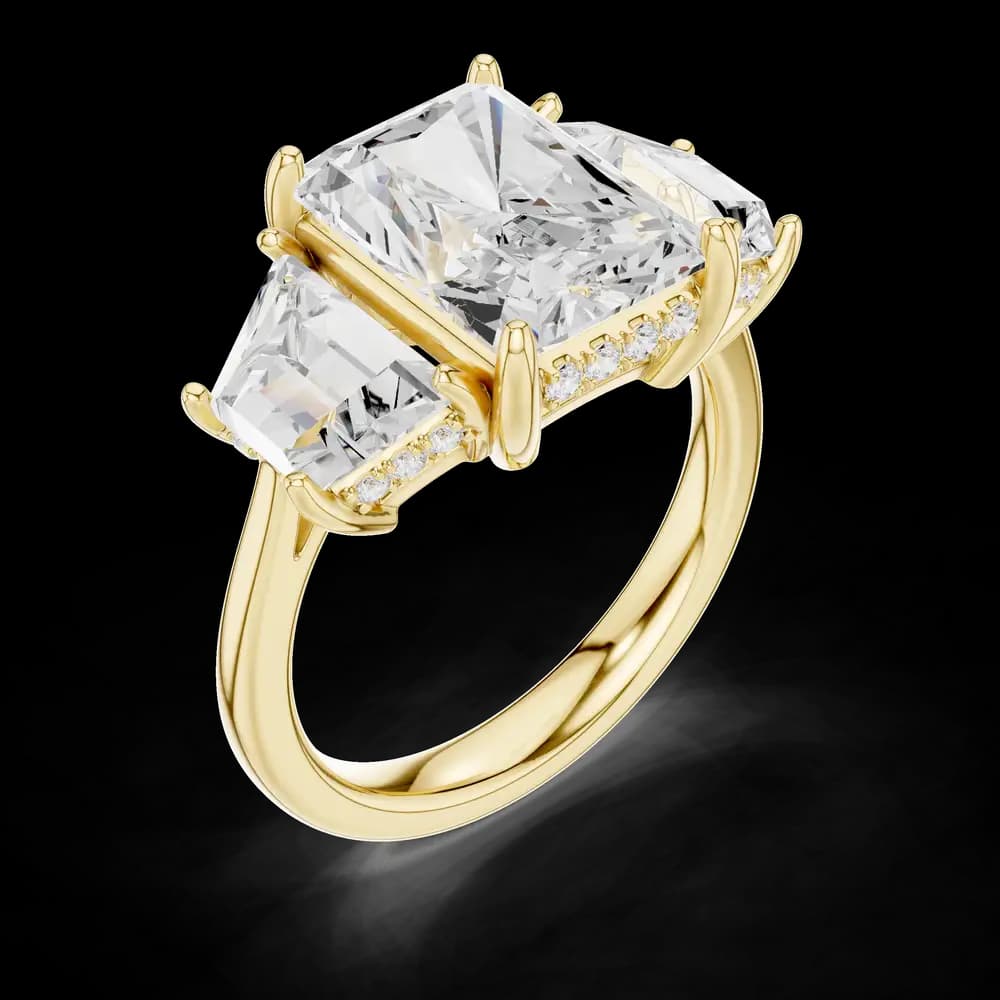 Radiant Cut Trapezoid Diamond Ring - Image 6 Radiant Cut Trapezoid Diamond Ring, view 6 of 6