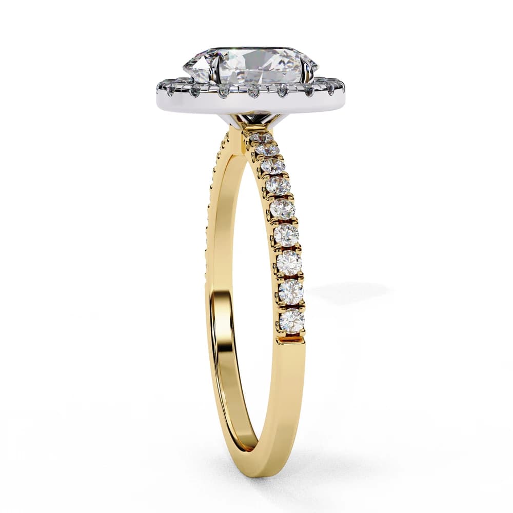 Oval Center Halo Diamond Setting Lab Grown Diamond Ring - Image 4 Oval Center Halo Diamond Setting Lab Grown Diamond Ring, view 4 of 4