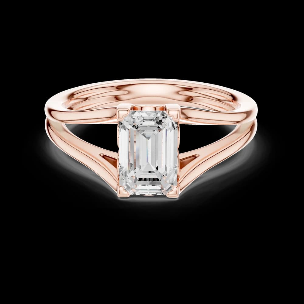 Opulent Solitaire Emerald Brilliant Six Prong Lab Grown Diamond Ring - Image 1 Opulent Solitaire Emerald Brilliant Six Prong Lab Grown Diamond Ring, view 1 of 6
