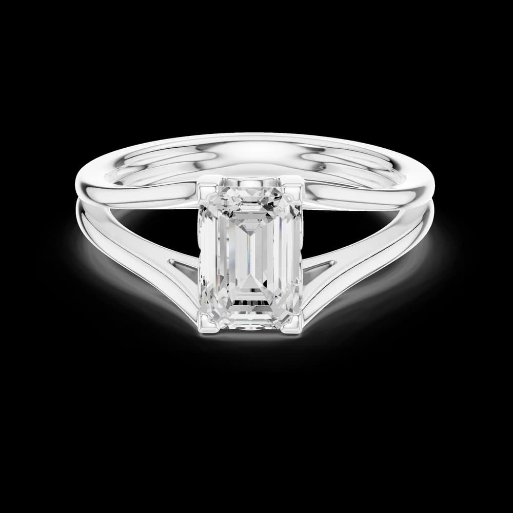 Opulent Solitaire Emerald Brilliant Six Prong Lab Grown Diamond Ring - Image 2 Opulent Solitaire Emerald Brilliant Six Prong Lab Grown Diamond Ring, view 2 of 6