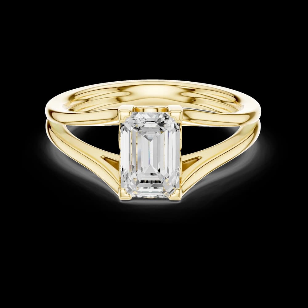 Opulent Solitaire Emerald Brilliant Six Prong Lab Grown Diamond Ring - Image 3 Opulent Solitaire Emerald Brilliant Six Prong Lab Grown Diamond Ring, view 3 of 6
