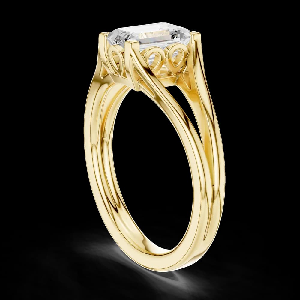 Opulent Solitaire Emerald Brilliant Six Prong Lab Grown Diamond Ring - Image 4 Opulent Solitaire Emerald Brilliant Six Prong Lab Grown Diamond Ring, view 4 of 6