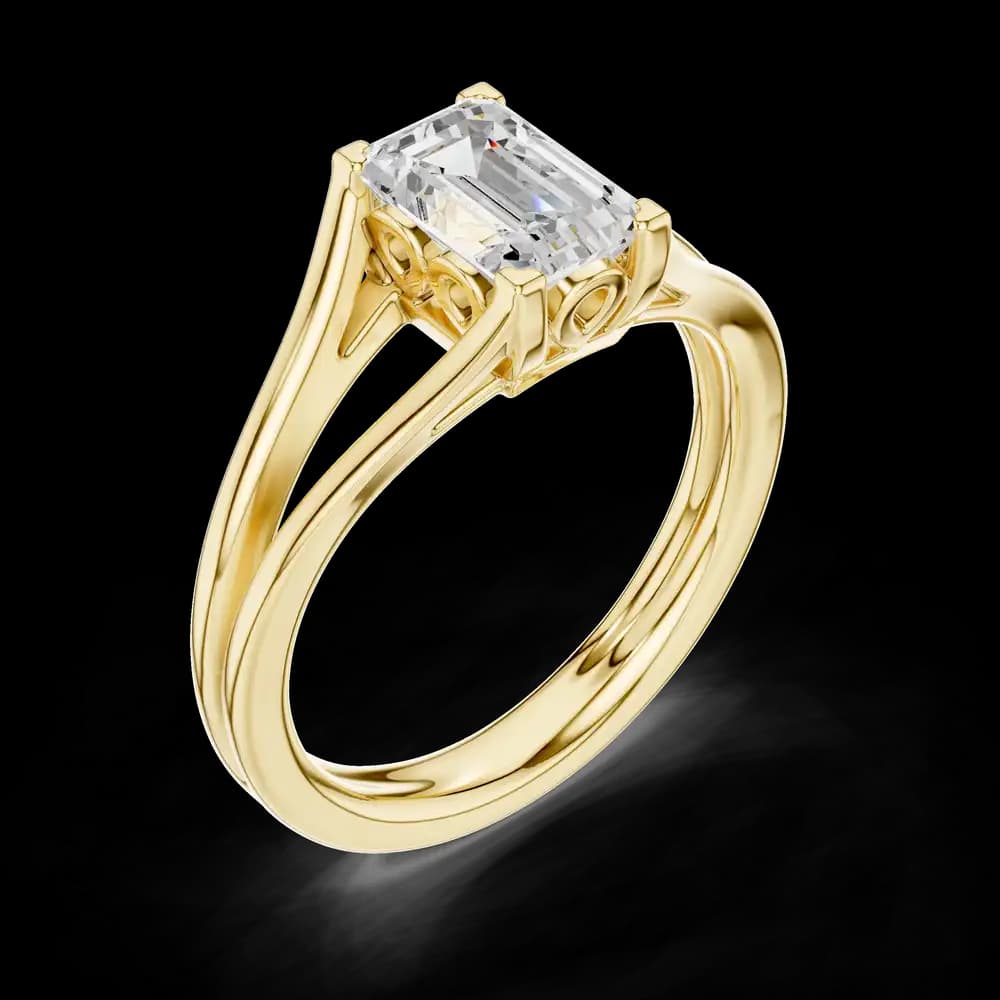 Opulent Solitaire Emerald Brilliant Six Prong Lab Grown Diamond Ring - Image 5 Opulent Solitaire Emerald Brilliant Six Prong Lab Grown Diamond Ring, view 5 of 6