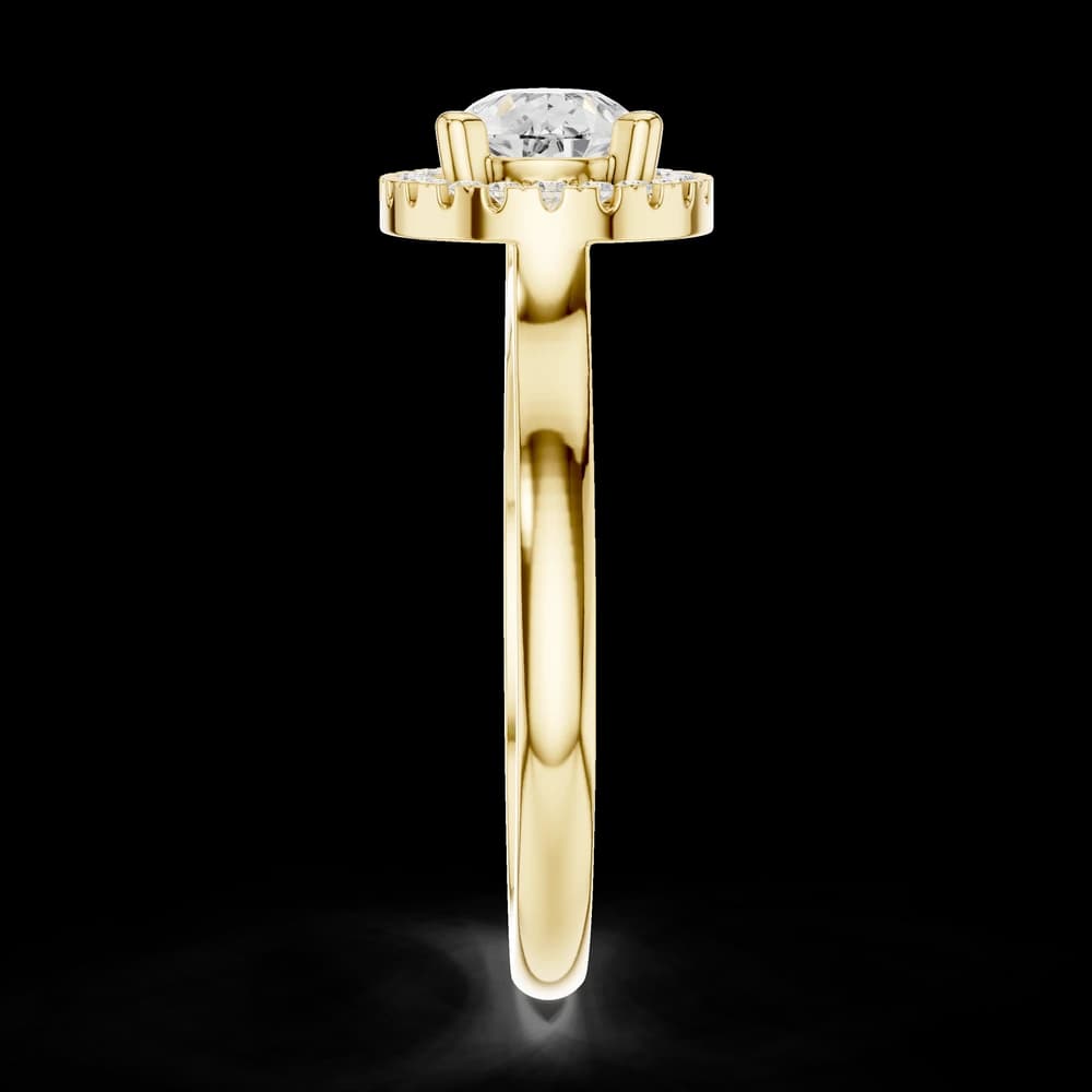Elegant Pear-Shaped Diamond Ring with Round Diamond Halo - Image 9 Elegant Pear-Shaped Diamond Ring with Round Diamond Halo, view 9 of 10