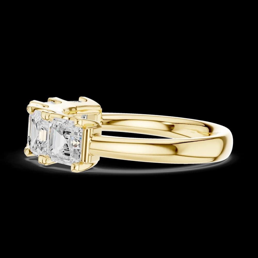 Asscher Cut Five Stone Lab Grown Diamond Ring - Image 6 Asscher Cut Five Stone Lab Grown Diamond Ring, view 6 of 6