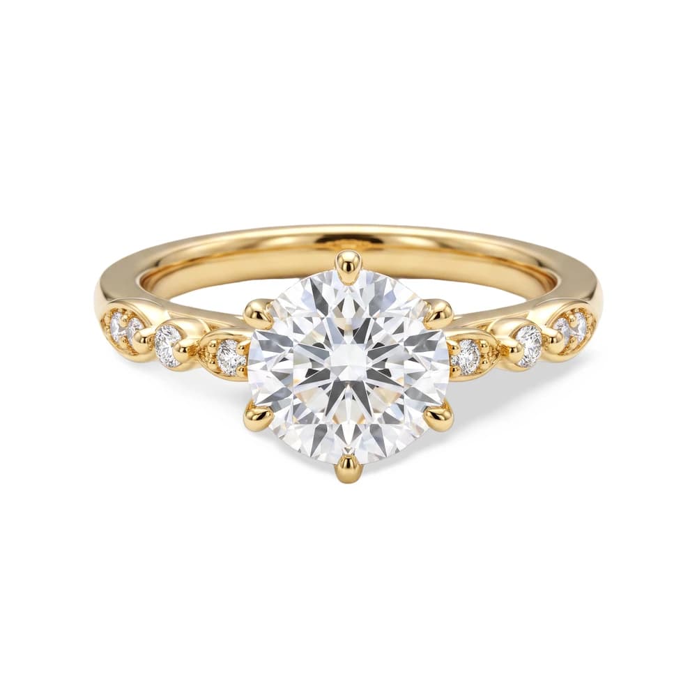 Ornate Crown Round Cut Lab Grown Diamond - Image 5 Ornate Crown Round Cut Lab Grown Diamond, view 5 of 5